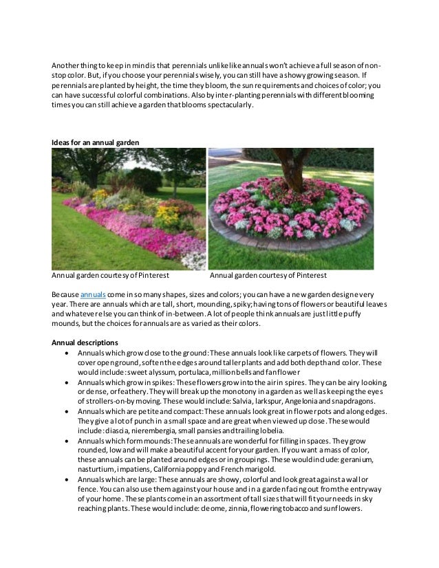 What is the difference between annuals and