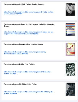 The Immune System 4th Edition 4th Ed 2015 Peter Parham | PDF