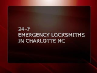 24 7 emergency locksmith in charlotte nc