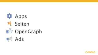 Apps
Seiten
OpenGraph
Ads
 