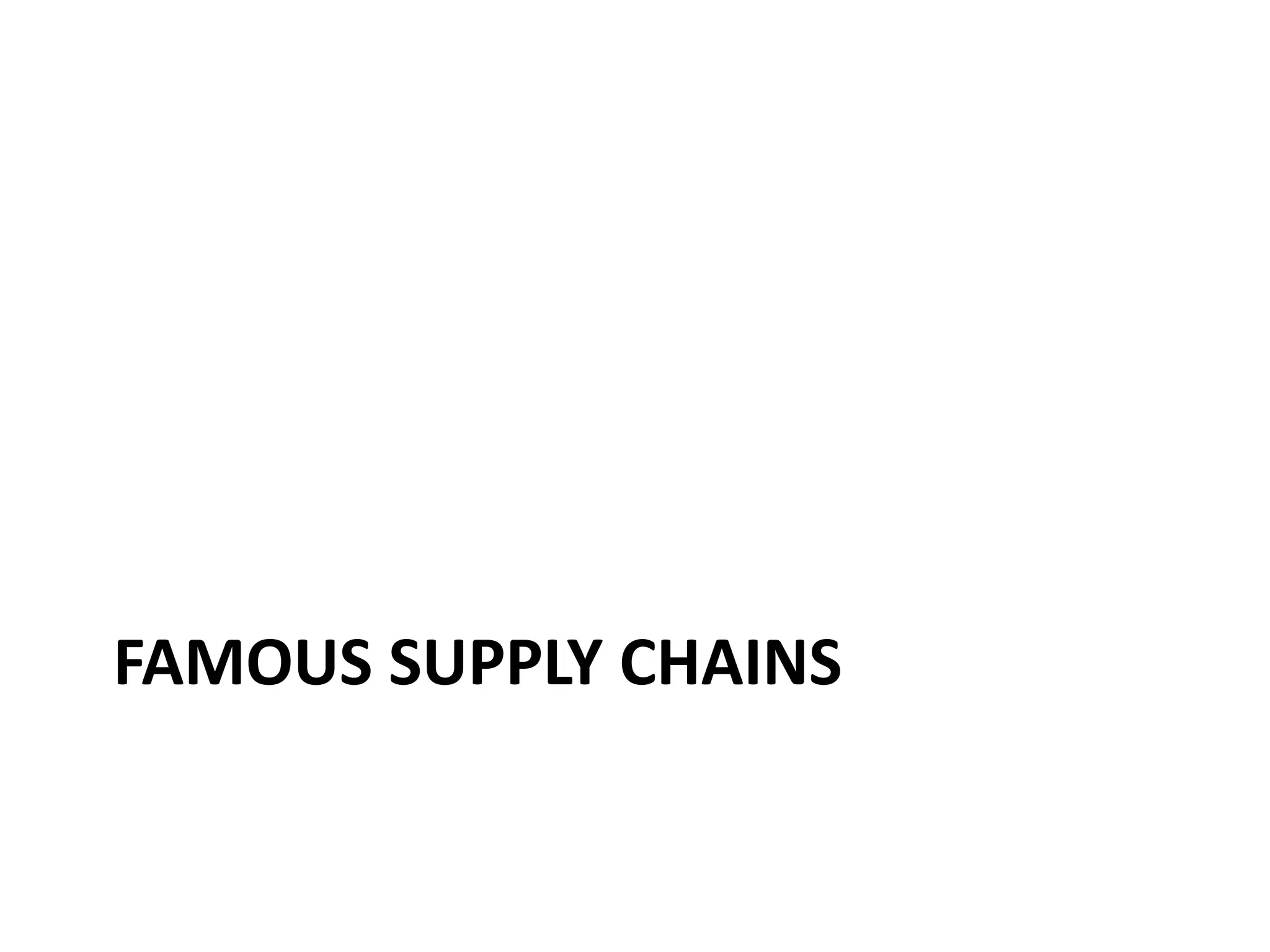 FAMOUS SUPPLY CHAINS
 