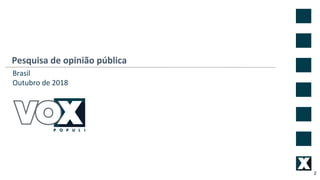 Pesquisa de opinião pública
2
Brasil
Outubro de 2018
 