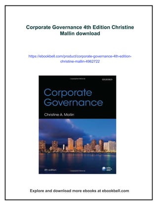 Corporate Governance 4th Edition Christine Mallin | PDF