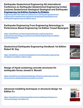 Earthquake engineering for structural design 1st Edition W.F. Chen | PDF