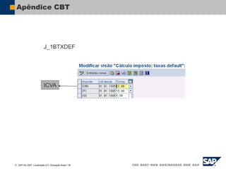  SAP AG 2007, Localização 6.0 / Educação Brasil / ‹#›
Apêndice CBT
J_1BTXDEF
ICVA
 