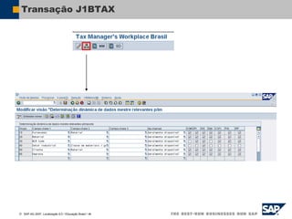  SAP AG 2007, Localização 6.0 / Educação Brasil / ‹#›
Transação J1BTAX
 