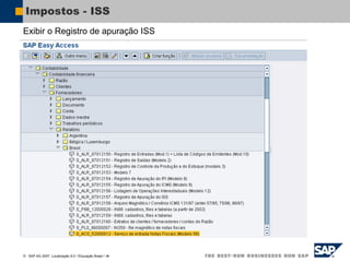  SAP AG 2007, Localização 6.0 / Educação Brasil / ‹#›
Impostos - ISS
Exibir o Registro de apuração ISS
 