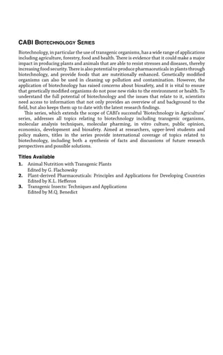 Transgenic Insects Techniques And Applications Mark Q Benedict | PDF