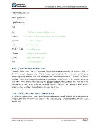 Matlab Close All Syntax interfacing matlab with embedded systems | PDF