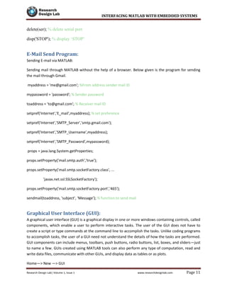 interfacing matlab with embedded systems | PDF