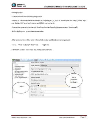 interfacing matlab with embedded systems | PDF