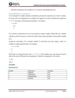 interfacing matlab with embedded systems | PDF