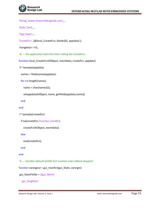 interfacing matlab with embedded systems | PDF