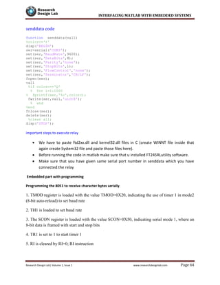 interfacing matlab with embedded systems | PDF