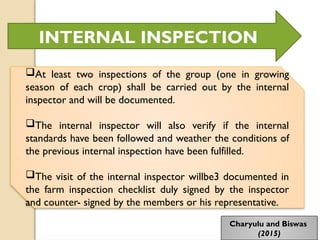 Organic certification, inspection, NPOP, PGS, ICS | PPTX