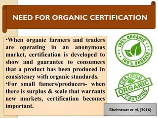 Organic certification, inspection, NPOP, PGS, ICS | PPTX