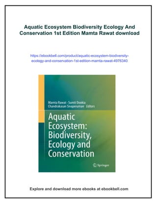 Aquatic Ecosystem Biodiversity Ecology And Conservation 1st Edition ...