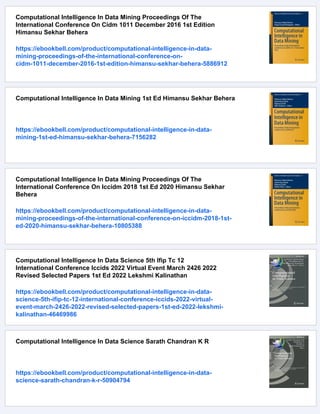 Computational Intelligence In Data Mining Volume 3 Proceedings Of The ...