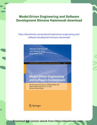 Model-Driven Engineering and Software Development Slimane Hammoudi | PDF