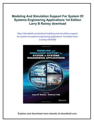 Modeling And Simulation Support For System Of Systems Engineering ...