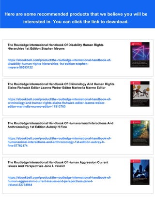 Routledge Handbook Of International Human Rights Law Scott Sheeran | PDF