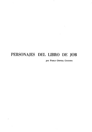 Personajes Del Libro De Job