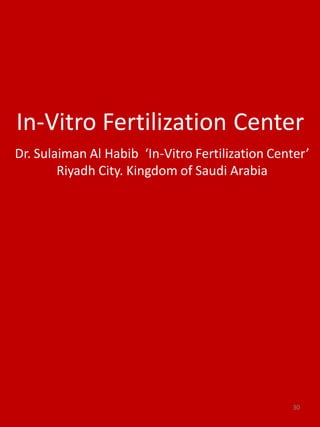 In-Vitro Fertilization Center
Dr. Sulaiman Al Habib ‘In-Vitro Fertilization Center’
Riyadh City. Kingdom of Saudi Arabia
30
 