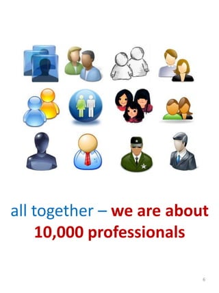 all together – we are about
10,000 professionals
6
 