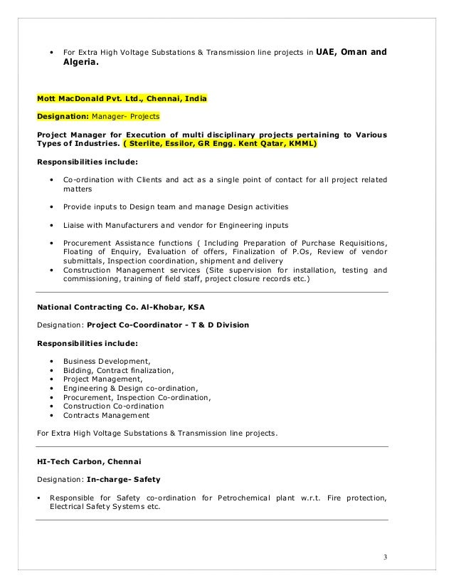 Transmission line design resume
