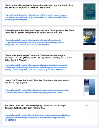 The South China Sea Disputes And Law Of The Sea S Jayakumar | PDF
