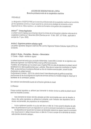 IDCC 2494 accord de désignation de l'OPCA 