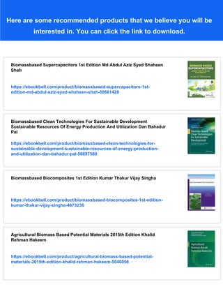 Biomassbased Functional Carbon Nanostructures For Supercapacitors ...