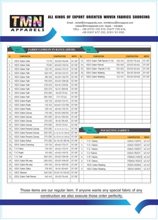 product list 09.12.12