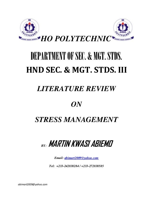 Literature review on stress and students