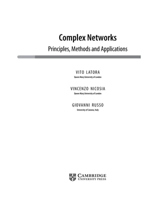 Complex Networks Principles Methods and Applications 1st Edition Vito ...