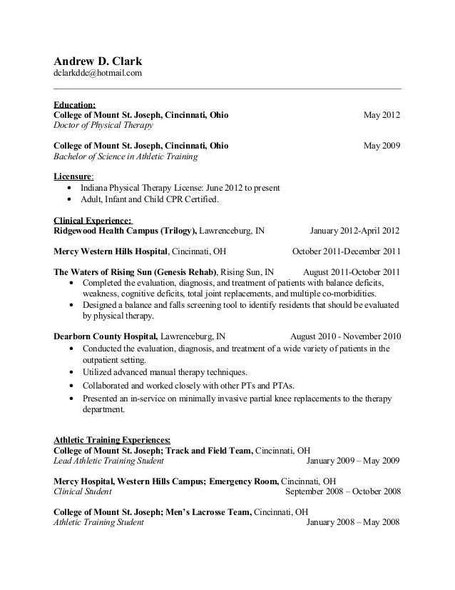 Drew PT resume for linkedin