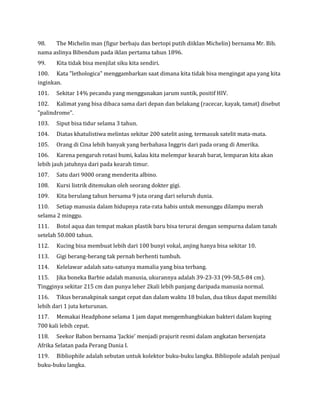 249 fakta di dunia yang jarang di ketahui | DOCX