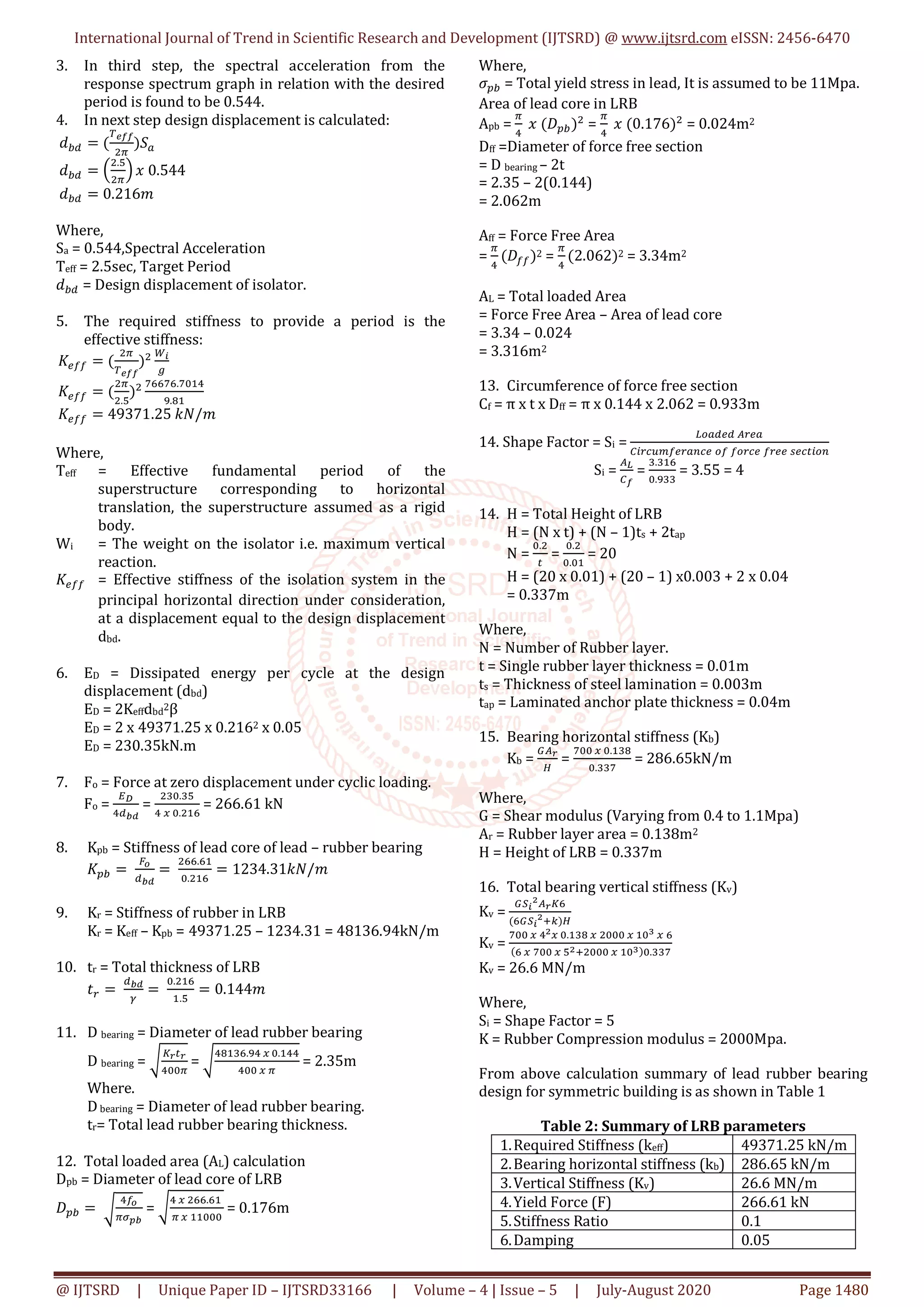 Seismic Analysis of Framed R.C. Structure with Base Isolation Technique ...