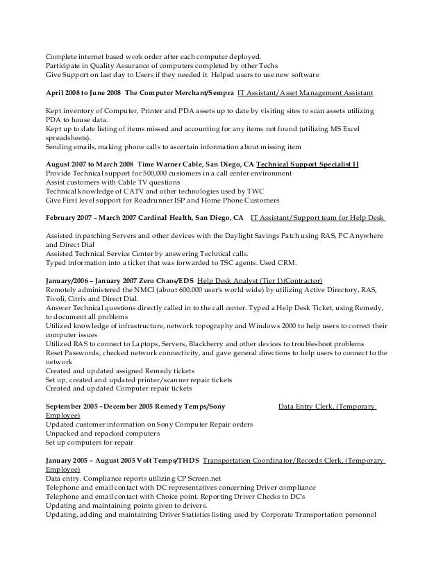Helpdesk Desktop Resume 4 17 15