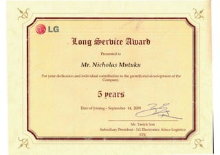 Long service award-Sep-2014
