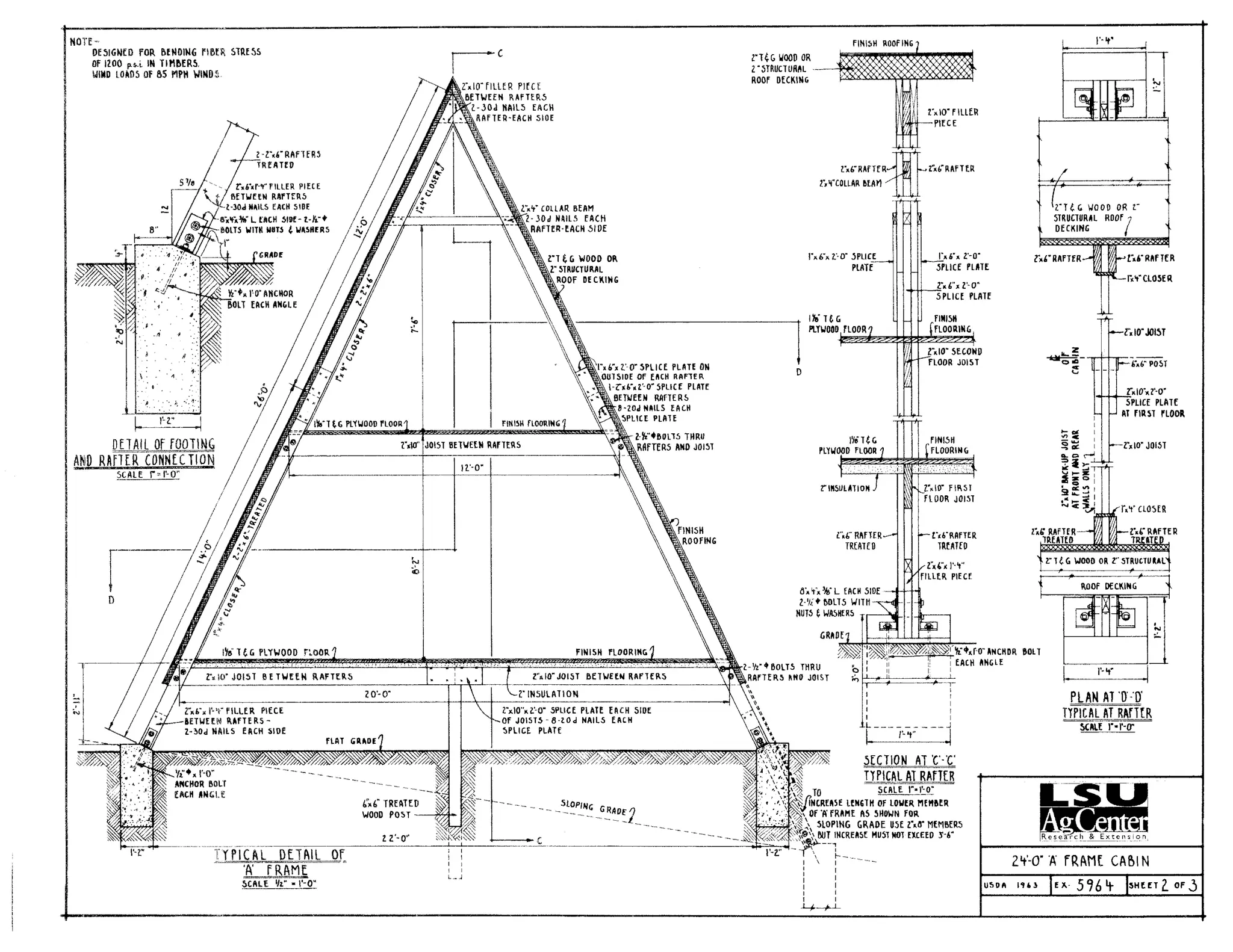 AFrame Cabin drawings with dimmensions (PDF) | PDF