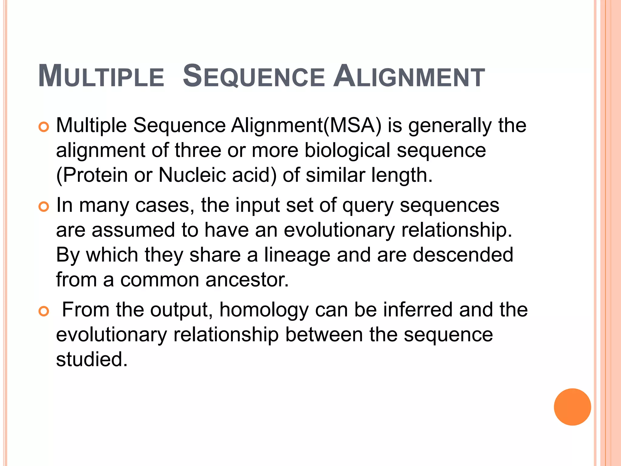 Multiple Sequence Alignment | PPTX | Genetics | Science