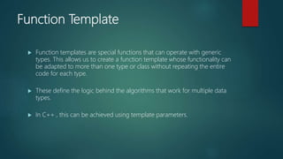 Function Selector Template.pdf Polymorphism & Templates | PPT