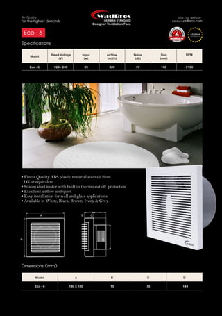 Ventilation And Exhaust Fans By Wadbros Imports & Exports