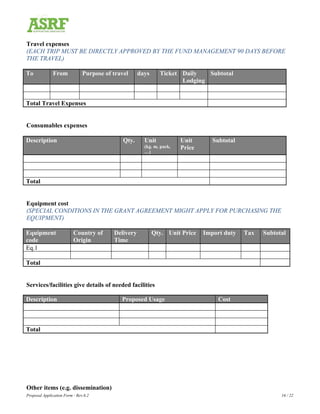 ASRF Application Form | PDF