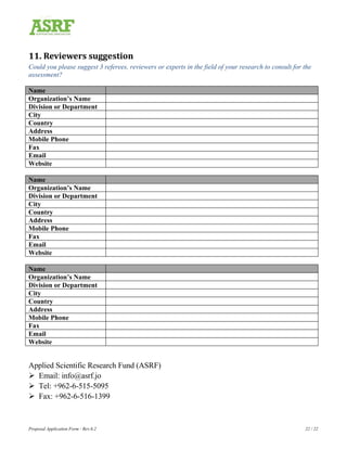 ASRF Application Form | PDF