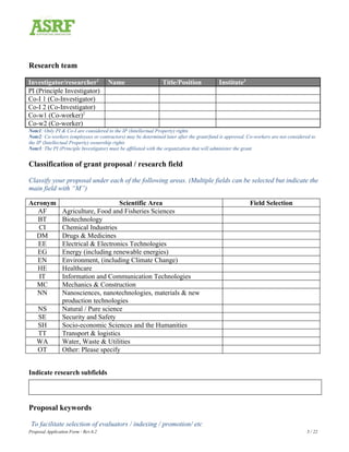 ASRF Application Form | PDF