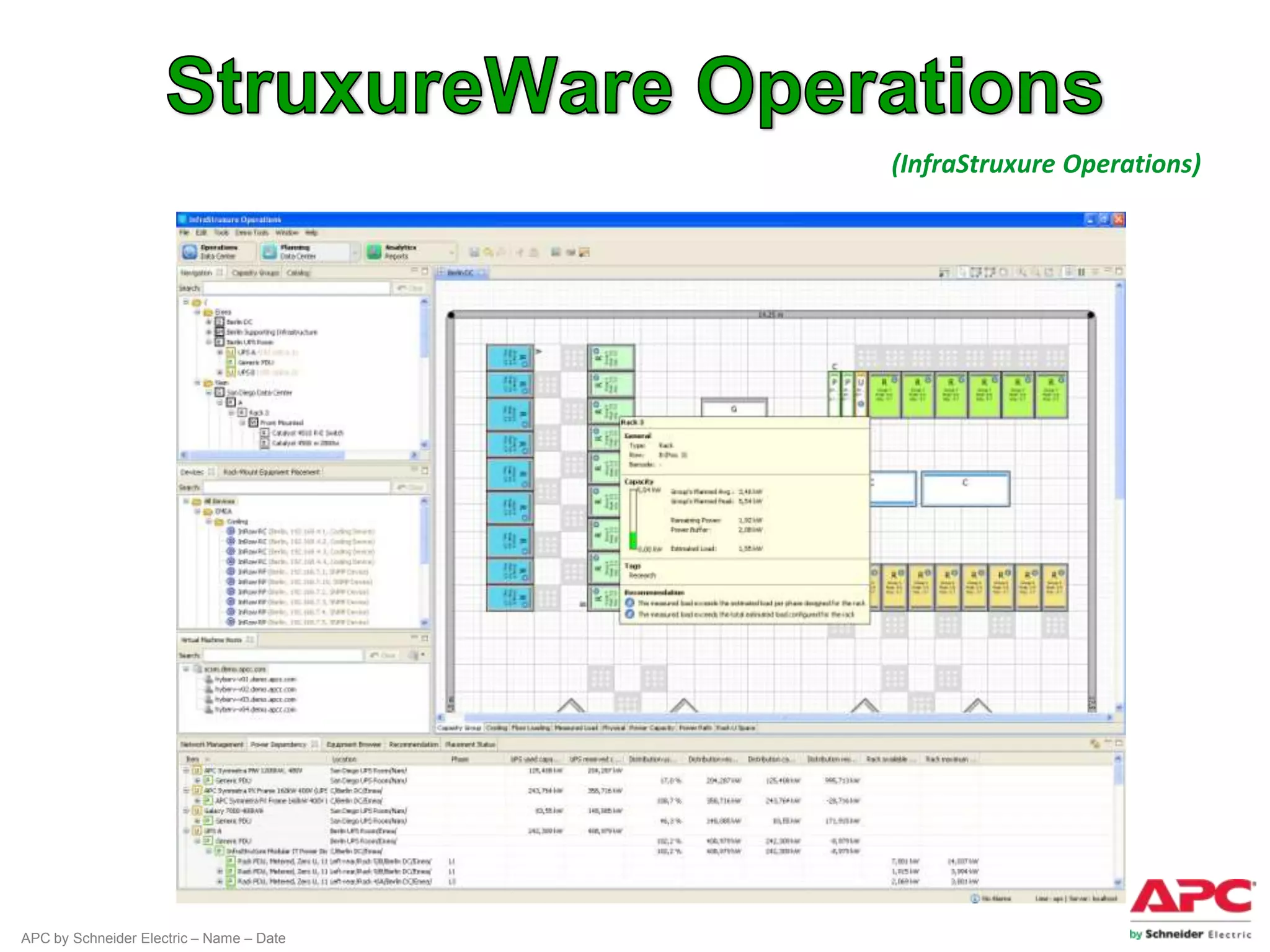 (InfraStruxure Operations)




APC by Schneider Electric – Name – Date
 