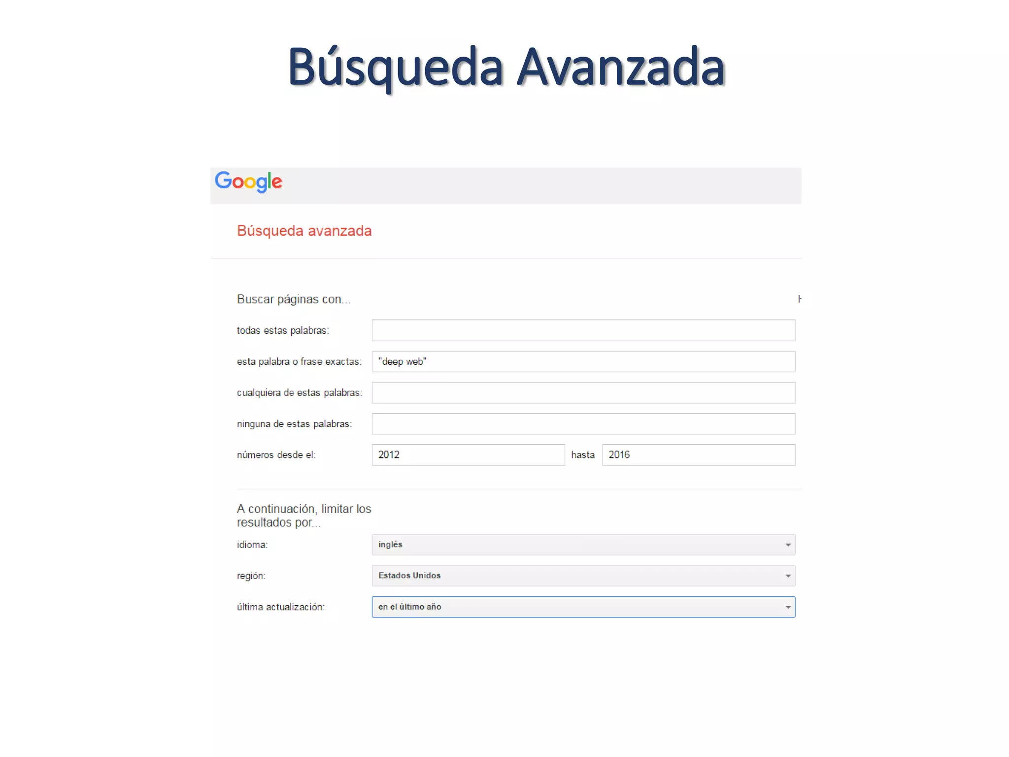 Búsqueda Avanzada
 