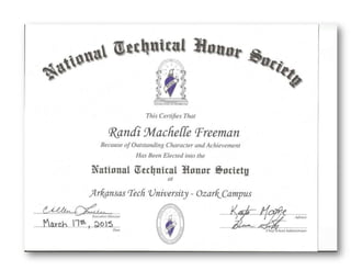 NTHS Certificate
